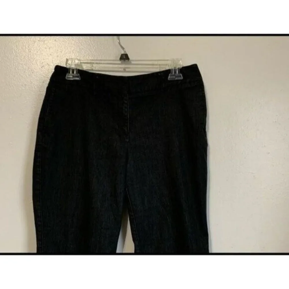 J.Jill Black Chambray Bootcut Pants 8 Stretch 28x30 Minimalist Business Casual_4
